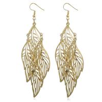 Iron Drop Earring iron earring hook Leaf plated for woman lead & cadmium free Sold By Pair