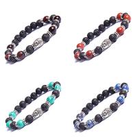 Gemstone Bracelet, with Lava & Tibetan Style, plated, different materials for choice & Unisex, nickel, lead & cadmium free, Sold Per Approx 7.5 Inch Strand