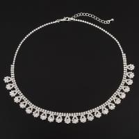 Zinc Alloy Jewelry Necklace plated for woman & with rhinestone lead & cadmium free 420mm Sold Per Approx 16.5 Inch Strand