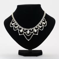 Rhinestone Jewelry Sets Zinc Alloy platinum color plated for woman & with rhinestone lead & cadmium free 450mm Sold Per Approx 17.5 Inch Strand
