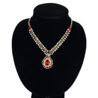 Zinc Alloy Jewelry Necklace gold color plated for woman & with rhinestone lead & cadmium free Sold Per Approx 17 Inch Strand