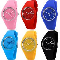 SKmei®  Unisex Jewelry Watch, Silicone, with plastic dial & Stainless Steel, plated, 50M waterproof & adjustable, more colors for choice, 32x40x9mm, Length:Approx 9.6 Inch, Sold By PC