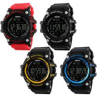 SKmei® Men Jewelry Watch, Silicone, with plastic dial & Stainless Steel, plated, 50M waterproof & call reminder & 3d pedometer & calorie & adjustable & LED & for man, more colors for choice, 55x54x18mm, Length:Approx 10 Inch, Sold By PC