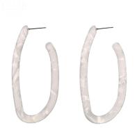 Acrylic Drop Earring stainless steel post pin Letter U for woman Sold By Pair