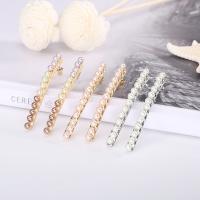 Zinc Alloy Drop Earring with ABS Plastic Pearl stainless steel post pin Stick plated for woman lead & cadmium free Sold By Pair