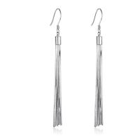 Fashion Fringe Earrings, 925 Sterling Silver, Tassel, for woman, 76mm, Sold By Pair
