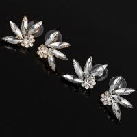 Rhinestone Earring Zinc Alloy with Glass stainless steel post pin plated for woman & faceted & with rhinestone lead & cadmium free Sold By Pair
