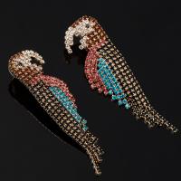 Rhinestone Earring Zinc Alloy stainless steel post pin gold color plated for woman & with rhinestone lead & cadmium free Sold By Pair