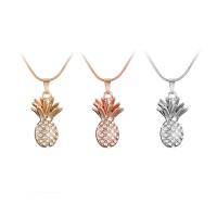Zinc Alloy smykker halskæde, med jern kæde, med 5cm extender kæde, Pineapple, forgyldt, slange kæde & for kvinde & med rhinestone, flere farver til valg, bly & cadmium fri, 25mm, Solgt Per Ca. 16.5 inch Strand