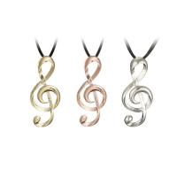 Zinc Alloy Sweater Chain Necklace with Waxed Linen Cord with 5cm extender chain Music Note plated for woman lead & cadmium free 88mm Sold Per Approx 27 Inch Strand