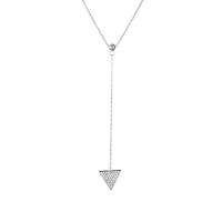 Zinc Alloy Jewelry Necklace with iron chain with 5cm extender chain Triangle platinum color plated oval chain & for woman & with rhinestone lead & cadmium free Sold Per Approx 17.5 Inch Strand