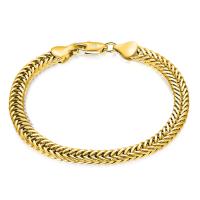 Brass Bracelet, 18K gold plated, wheat chain, lead & cadmium free, 6mm, Sold Per Approx 8 Inch Strand