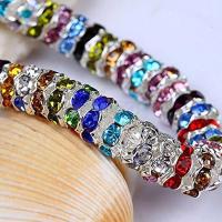 Brass Spacer Beads Donut silver color plated mixed colors 6mm Approx 1.2mm Sold By Bag