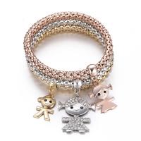 Zinc Alloy Bracelet Girl plated with rhinestone lead & cadmium free 34mm Length Approx 8.5 Inch Sold By Set