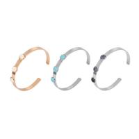 Bijoux de bracelet en alliage de zinc, avec turquoise synthétique, feuille, Placage, réglable & pour femme, plus de couleurs à choisir, sans plomb et cadmium, 10mm, Diamètre intérieur:Environ 59mm, Longueur:Environ 7 pouce, Vendu par PC