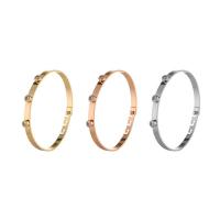 Bijoux de bracelet en alliage de zinc, Placage, réglable & pour femme & avec strass, plus de couleurs à choisir, sans plomb et cadmium, 5mm, Diamètre intérieur:Environ 61mm, Longueur:Environ 7.5 pouce, Vendu par PC