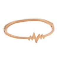 Stainless Steel Bangle, rose gold color plated, for woman, 2.30mm, Inner Diameter:Approx 57mm, Sold By PC