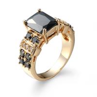 Cubic Zircon Brass Finger Ring gold color plated Unisex & with cubic zirconia nickel lead & cadmium free Sold By PC