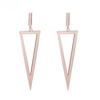 Brass Drop Earring, with plastic earnut, Triangle, plated, for woman, more colors for choice, nickel, lead & cadmium free, 60mmuff0c45mm, Sold By Pair