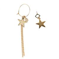 Asymmetric Earrings, Tibetan Style, with acrylic rhinestone, stainless steel post pin, Star, gold color plated, for woman, lead & cadmium free, 110mm, 35mm, Sold By Pair