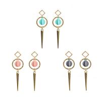 Zinc Alloy Drop Earrings stainless steel post pin gold color plated with painted & for woman lead & cadmium free 70mm Sold By Pair