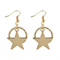 Tibetan Style Drop Earrings, iron earring hook, Star, gold color plated, for woman, lead & cadmium free, 45mm, Sold By Pair