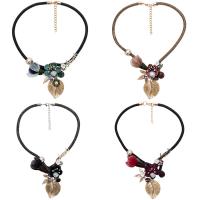 Fashion Statement Necklace Zinc Alloy with Resin Pearl & Lace & White Shell & Crystal with 3.1lnch extender chain plated Bohemian style & for woman & enamel & faceted & with rhinestone nickel lead & cadmium free 88mm Sold Per Approx 18.1 Inch Strand