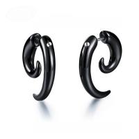 Akryl Fake Plug, rostfritt stål örhänge inlägg, Horn, Unisex & olika storlek för val, svart, Säljs av PC