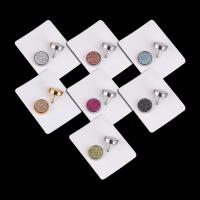 Titanium Steel  Earring, stainless steel post pin, Flat Round, plated, Unisex, Random Color, 10mm, Sold By PC