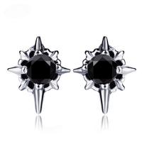 Titanium Steel Fake Plug with Cubic Zirconia stainless steel post pin platinum color plated Unisex Random Color lead & cadmium free Sold By Pair
