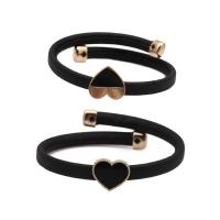 Silicone Bracelets Zinc Alloy with Silicone Heart gold color plated Unisex & enamel lead & cadmium free 190mm Sold Per Approx 7.5 Inch Strand