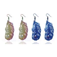 Stainless Steel Drop Earring iron earring hook Leaf painted for woman Sold By Pair