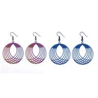 Stainless Steel Drop Earring, iron earring hook, painted, for woman, more colors for choice, 43mm, Sold By Pair