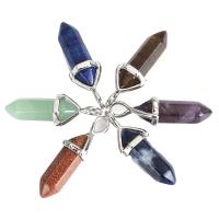 Gemstone Pendants Jewelry with Brass pendulum platinum color plated natural nickel lead & cadmium free Approx Sold By PC