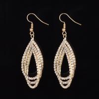 Rhinestone Earring Zinc Alloy iron earring hook plated for woman & with rhinestone lead & cadmium free 10-25mm Sold By Pair