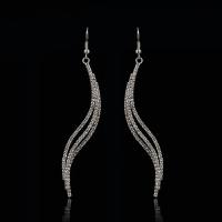 Fashion Fringe Earrings, Tibetan Style, iron earring hook, plated, for woman & with rhinestone, more colors for choice, lead & cadmium free, 10-35mm, Sold By Pair