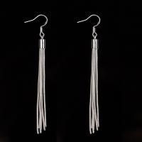 Fashion Fringe Earrings Zinc Alloy iron earring hook platinum color plated for woman lead & cadmium free Sold By Pair