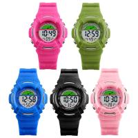 SKmei®  Children Watch, Silicone, with plastic dial & ABS Plastic & Stainless Steel, plated, 50M waterproof & for children & adjustable & LED, more colors for choice, 42x38x14mm, 18mm, Length:Approx 9.2 Inch, Sold By PC