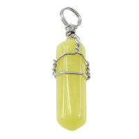 Gemstone Pendant, with Brass, pendulum, platinum color plated, different materials for choice, nickel, lead & cadmium free, 11-12x38-41mm, Hole:Approx 5mm, Sold By PC