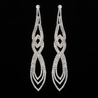 Rhinestone Earring Zinc Alloy stainless steel post pin plated for woman & with rhinestone lead & cadmium free 10-32mm Sold By Pair