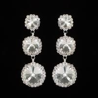 Rhinestone Earring Zinc Alloy with Glass stainless steel post pin plated for woman & faceted & with rhinestone lead & cadmium free 10-42mm Sold By Pair