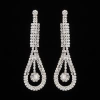 Rhinestone Earring Zinc Alloy stainless steel post pin plated for woman & with rhinestone lead & cadmium free 10-33mm Sold By Pair