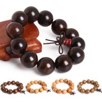Деревянные браслеты, деревянный, с Нейлоновый шнурок, Другое покрытие, Эластичное & различные материалы для выбора & Мужский, 20mm, Продан через Приблизительно 7.5 дюймовый Strand