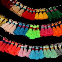 Cotton Cord Earring Drop Component, with Tibetan Style, Tassel, more colors for choice, 20mm, Hole:Approx 5mm, 20PCs/Bag, Sold By Bag
