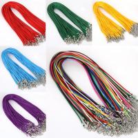 Cuerda de nylon encerado Cuerda de collar, con aleación de zinc, chapado en color de platina, más colores para la opción, 2mm, longitud:aproximado 17.7 Inch, 10Strandsfilamento/Bolsa, Vendido por Bolsa