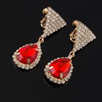 Rhinestone Earring Zinc Alloy with Glass stainless steel post pin gold color plated for woman & faceted & with rhinestone lead & cadmium free Sold By Pair