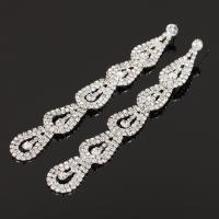 Rhinestone Earring Zinc Alloy with Glass stainless steel post pin plated for woman & faceted & with rhinestone lead & cadmium free 10-38mm Sold By Pair