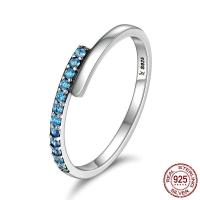 Таиланд стерлингового серебра кольцо, разный размер для выбора & Женский & с кубическим цирконием, 2mm, продается PC