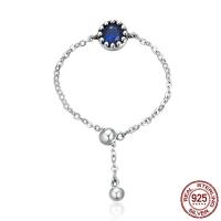 Таиланд стерлингового серебра кольцо, регулируемый & Женский & с кубическим цирконием, размер:8-16, продается PC