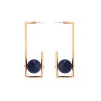 Tibetan Style Stud Earring, with Resin, stainless steel post pin, gold color plated, for woman, lead & cadmium free, 25x80mm, Sold By Pair